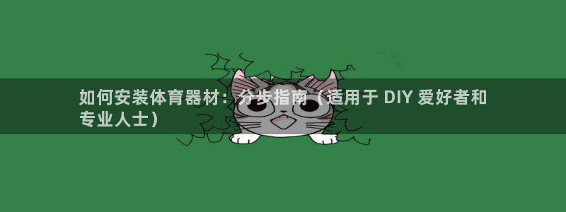 星欧娱乐是正规平台吗知乎：如何安装体育器材：分步指南